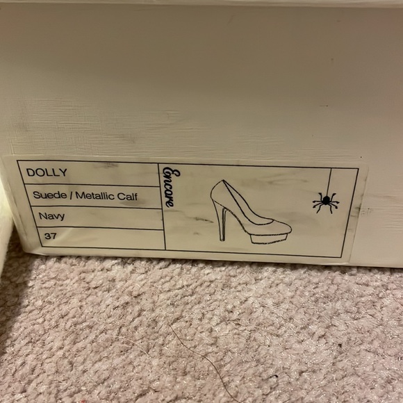 Charlotte Olympia Navy Suede Classic Dolly Hills - Picture 3 of 6